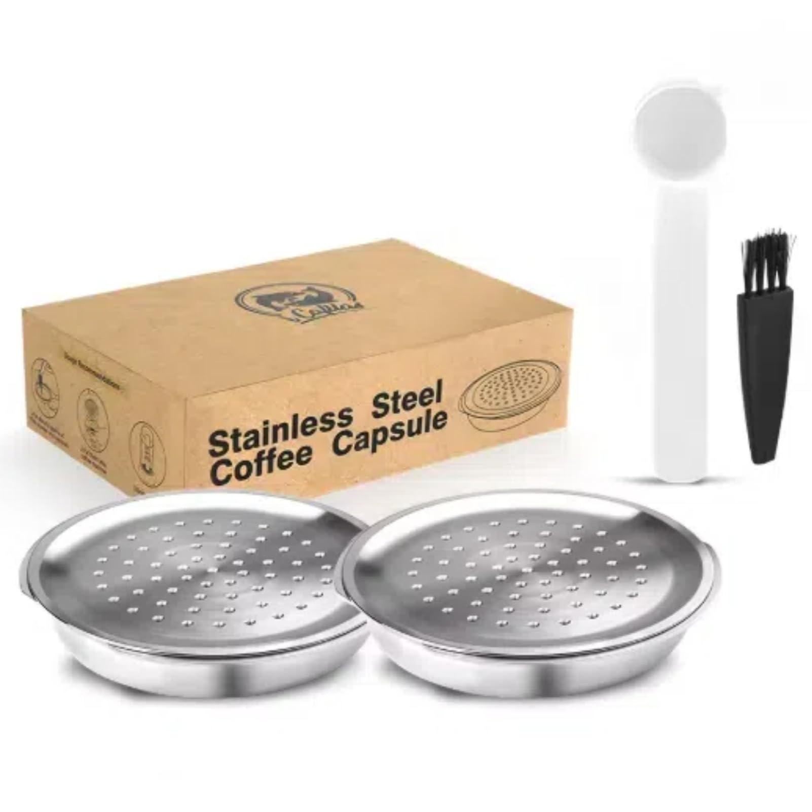 i Cafilas Lot de capsules de café rechargeables en acier inoxydable Compatibles avec Philips Sen seo Pour machines Philips Sen seo (2 capsules)
