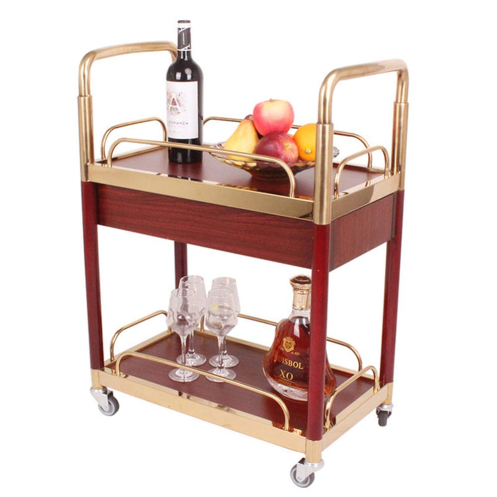 SoBuy® FKW45-WN Servierwagen mit Flaschenablagen und Schublade