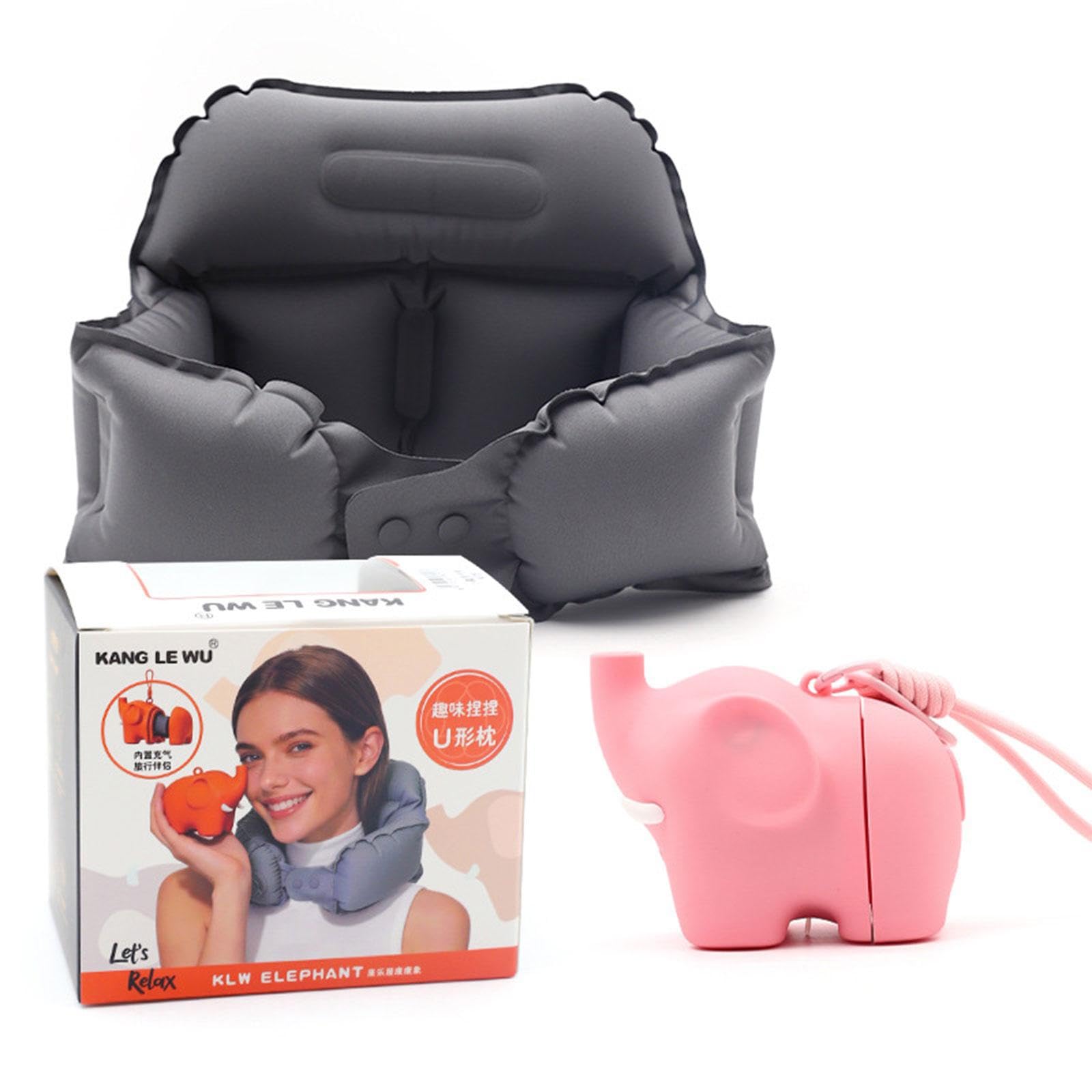 Tsophreniq U Shape Neck Pillow Easy to Inflatable and Fold for Long Flight and Trip Offices Sleep Neck Supporterow