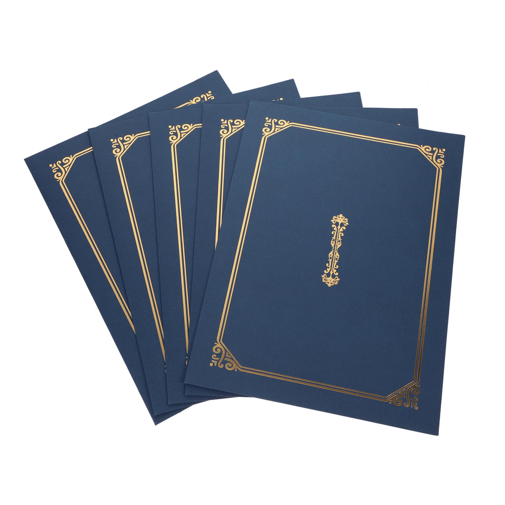 Uonlytech Copertine per Diploma e Copertina Protettiva per Documenti A4 Carta Stampa Oro 5 Pezzi, Cornice Elegante per Certificati Premi Ufficio e Casa