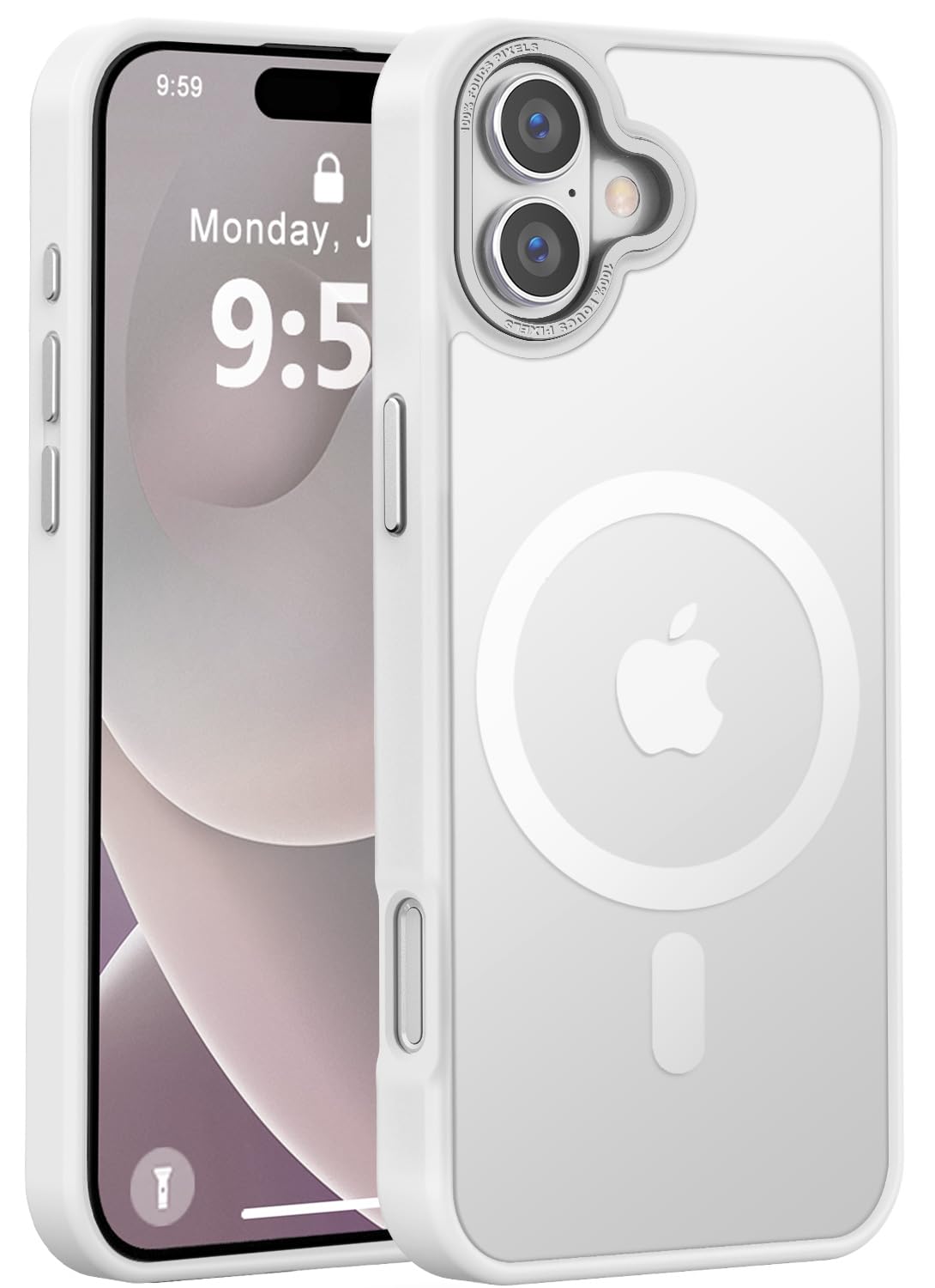 Newfuture Strong Magnetic Compatible with iPhone 17 Pro Case [13 FT Military Drop Protection] [Compatible with Magsafe] Slim Translucent Matte Shockproof with Anti-Fingerprint Phone Case, Tender Pink — view 173