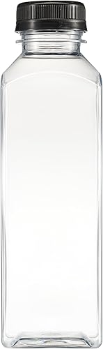 Miniatura 1 de Comfy Package 25 botellas de jugo de plástico reutilizables con tapas, etiquetas, cepillo y embudo de silicona, botellas de plástico transparente 12