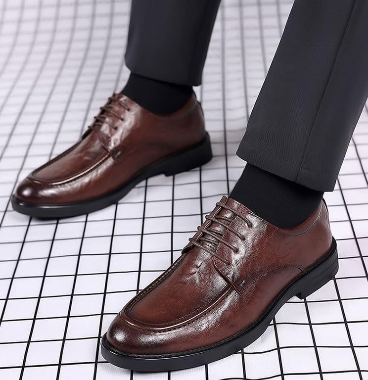 Men's Classic Lace-Up Low Leather Dress Shoes Mens Business Wedding Formal Oxfords4