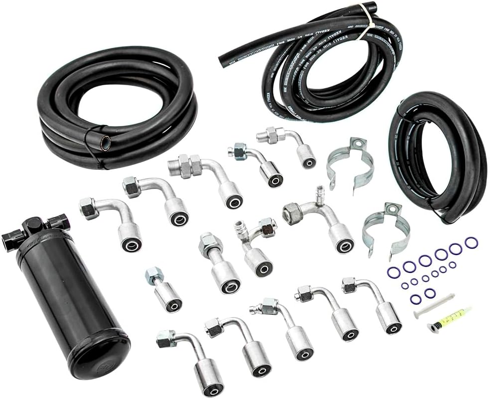 maXpeedingrods Universal 134a AC Air Conditioning Extended Length Hose R-Ring Fitting Drier Kit