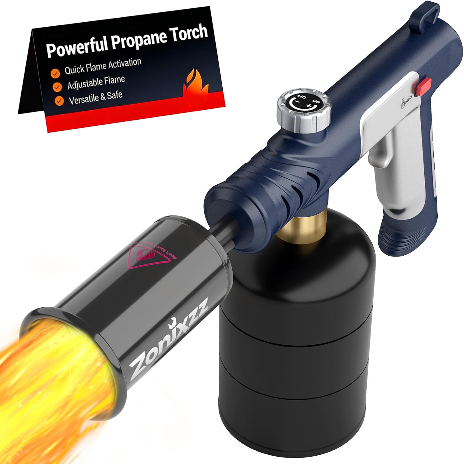 Propane Torch with One-Touch Max Fire, Cooking Blow Torch Gu