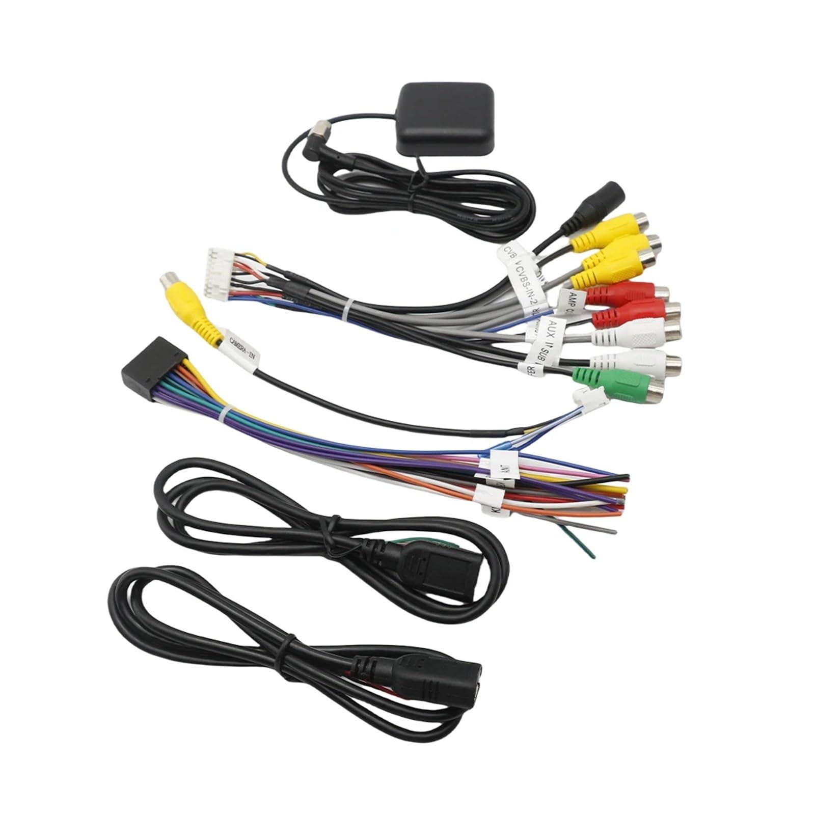 Set di cablaggi a 16 pin compatibile con il sistema Android universale for auto Adattatore USB Antenna GPS Microfono Video CVBS Audio Aux RCA Cavo Wifi