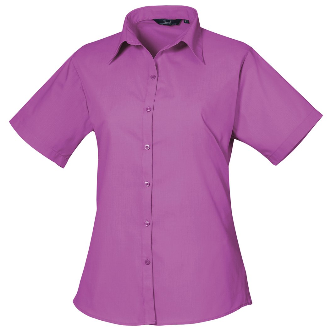 Premier Ladies Short Sleeve Poplin Blouse Blouse Femme (Lot de 1)
