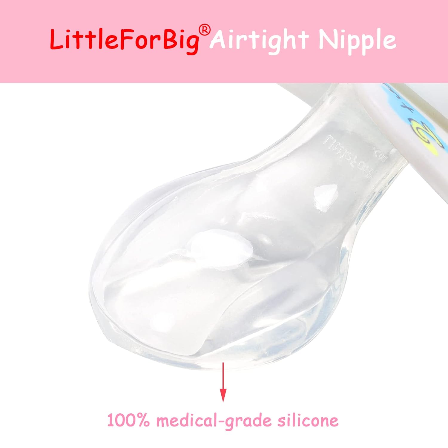 LittleForBig Bigshield Generation-II Adult Sized Pacifier White Vintage Elephant Pattern - Image 5