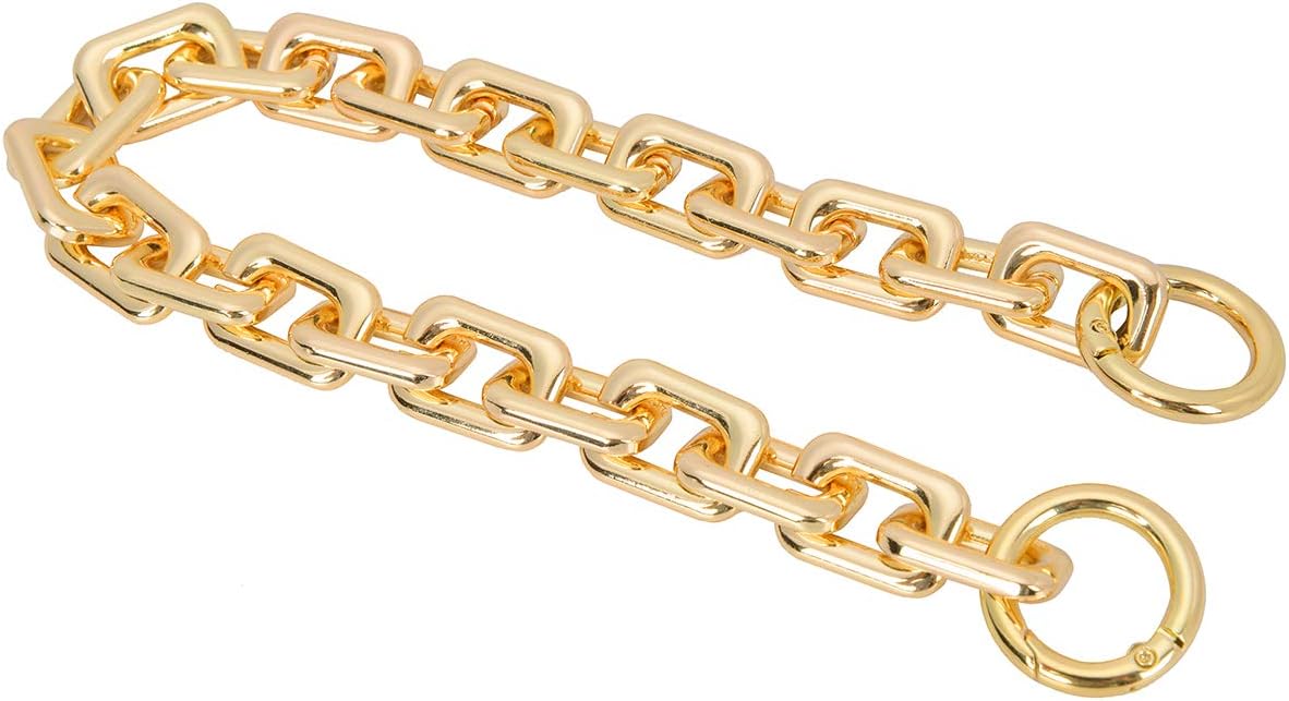 Flat Chain Strap Gold Handbag Chains Accessories Purse Clutches Handles Wrist Replacement Straps with Metal Buckles