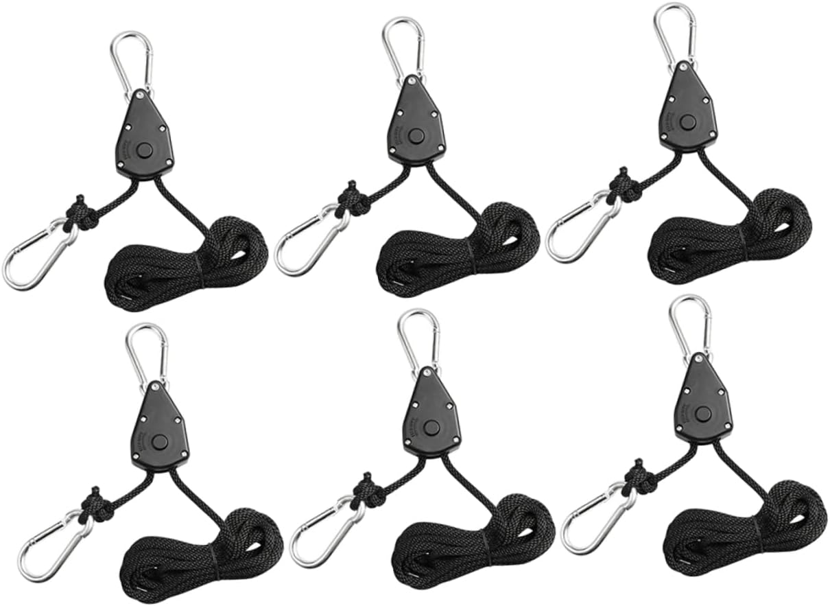 Garneck 6pcs Plant Light Hooks Hanging Plant Hooks Grow Light Hangers Lifters Tent Ropes Sturdy Material