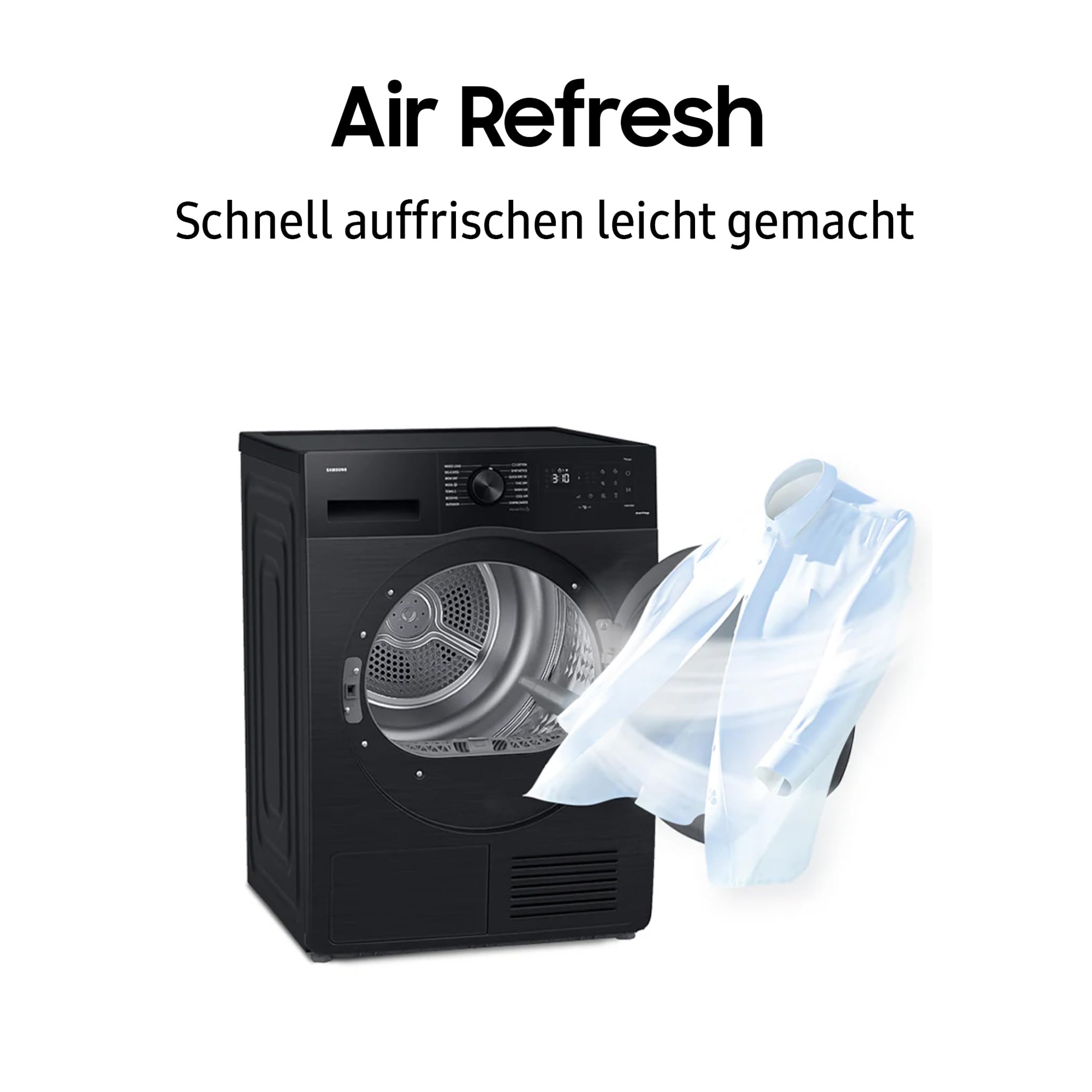 Samsung DV80CGC0B0TEEG, Wärmepumpentrockner, 8 kg, EEK: E Wäschetrockner mit WiFi-SmartThings-App, Hygiene-Programm, Air Refresh, Knitterschutz, Weiß