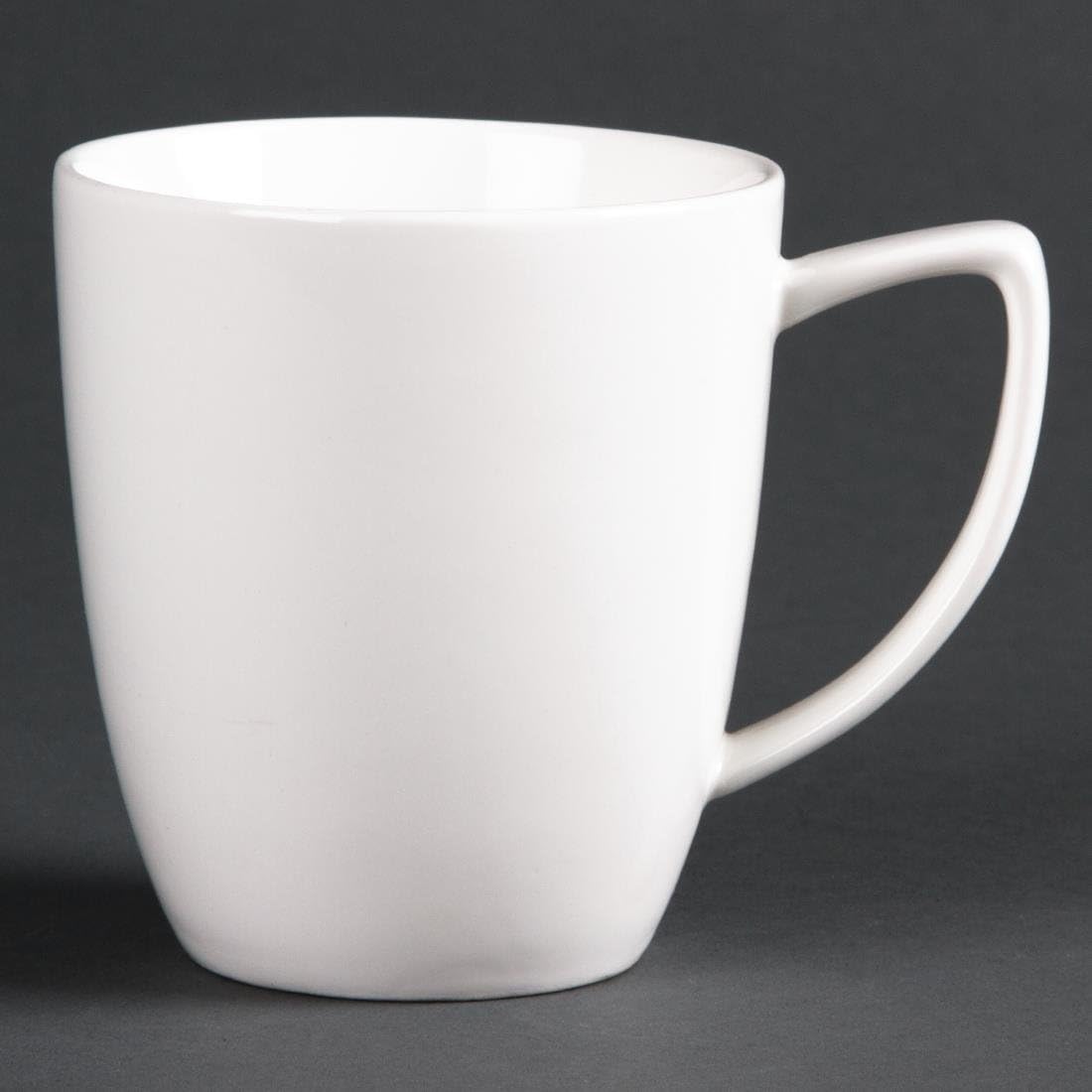 6X Lumina Fine China Latte Mugs 284ml 10oz White Coffee Tea Cup Dishwasher Safe