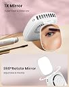 Gaiatop Portable Hand Fan with Makeup Mirror, Cute Camera Design, 3 Speed USB Rechargeable Mini Fan with LED Display, Multifunctional Neck Fan for Camping Travel Outdoor (Withe) gallery image