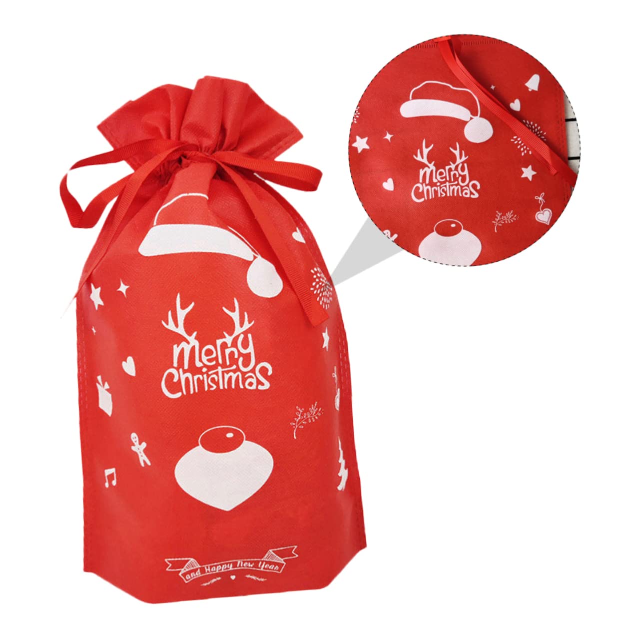 ABOOFAN 2 Set 12 Pz Borsa Morbida Sacchetto di Caramelle con Nastro Sacchetti di Biscotti di Natale Sacchetti di Caramelle Natalizie Borsa Regalo di Natale Natalizia Coulisse Stoffa