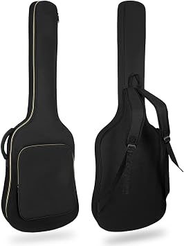 LETSROCK Bass Guitar Case, Bass Guitar Gig Bag 0.35 Inch Waterproof Thick Padding Backpack Soft Electric Bass Guitar Bag Dual Adjustable Shoulder Strap Pocket & Back Hanger Loop Black