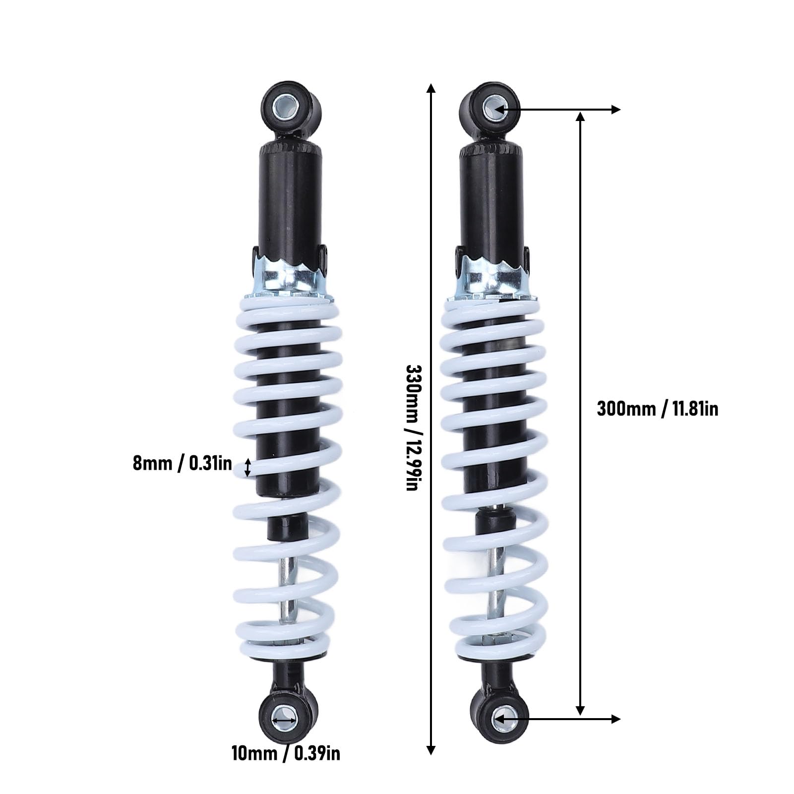 Amortiguador de Motocicleta de 300mm, Suspensión Trasera, Amortiguador Ajustable para Mini Moto de Cross, Scooter, Carrito de Bolsillo, 2 uds.