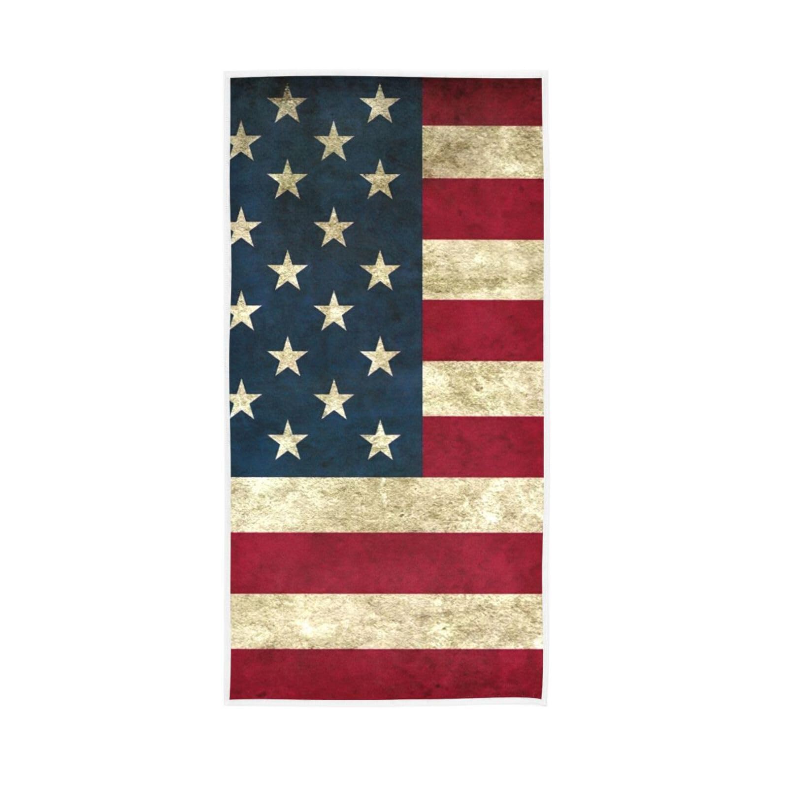 HUYGD US Flag Hand Towels for Kitchen, 15 x 30 Inch Absorbent Hand Towels for Bathroom Thick Hand Towel Quick Drying Hand Towels