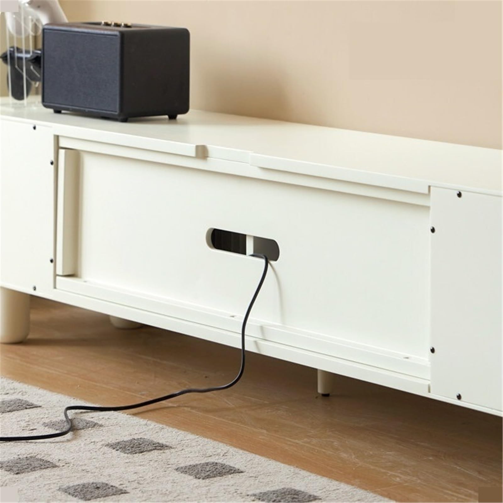 Home Mobile TV in legno portaoggetti for soggiorno Piccolo appartamento Tavolo bianco Tavolino TV
