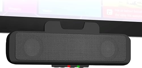 Cyber Acoustics Barra de altavoz USB (CA-2890) - Altavoz estéreo alimentado por USB, se sujeta fácilmente al monitoreo, controles prácticos