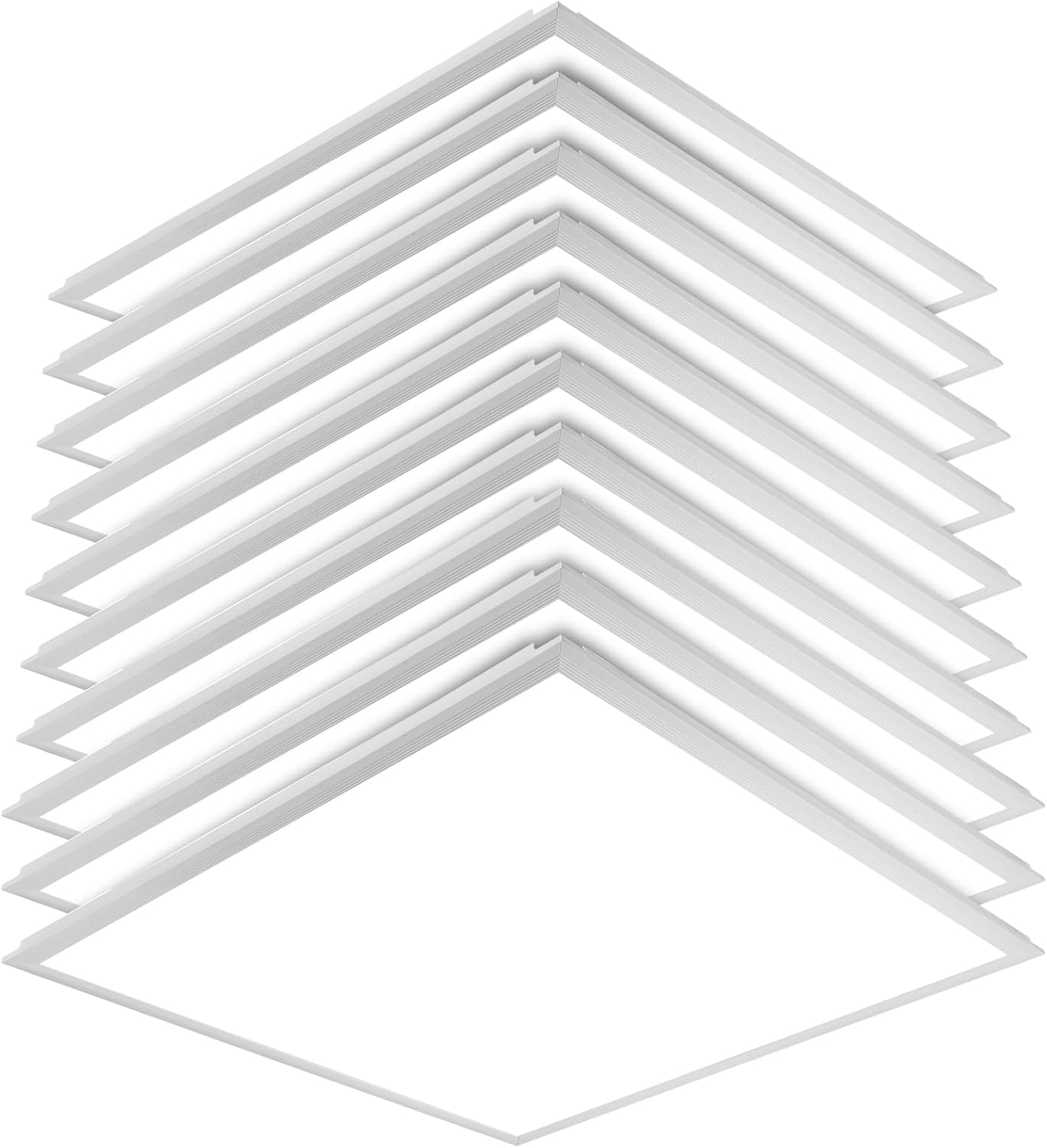 10 Pack LED Drop Ceiling Lights 2x2ft LED Flat Panel Troffer Light 6500K High Brightness 40W Energy Saving Drop Ceiling Panels with 85-265V Wide Voltage for Office Hospital Shops Classroom