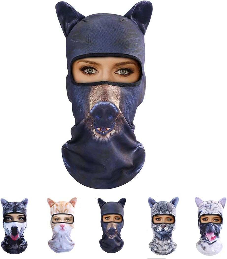 Outgeek Cat Mask, Women Men Balaclava Summer Full Face Hat Animal Ears Sports Helmet Climbing Fishing Cap