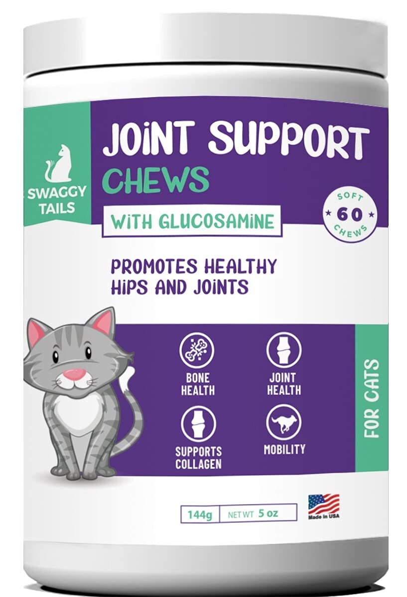 Glucosamine for Cats, Joint Inflammation Supplement, Cat Joint Chews - Joint Support for Cats with MSM, Chondroitin, Antioxidants - Premium Arthritis Pet Supplements (60 Chews)
