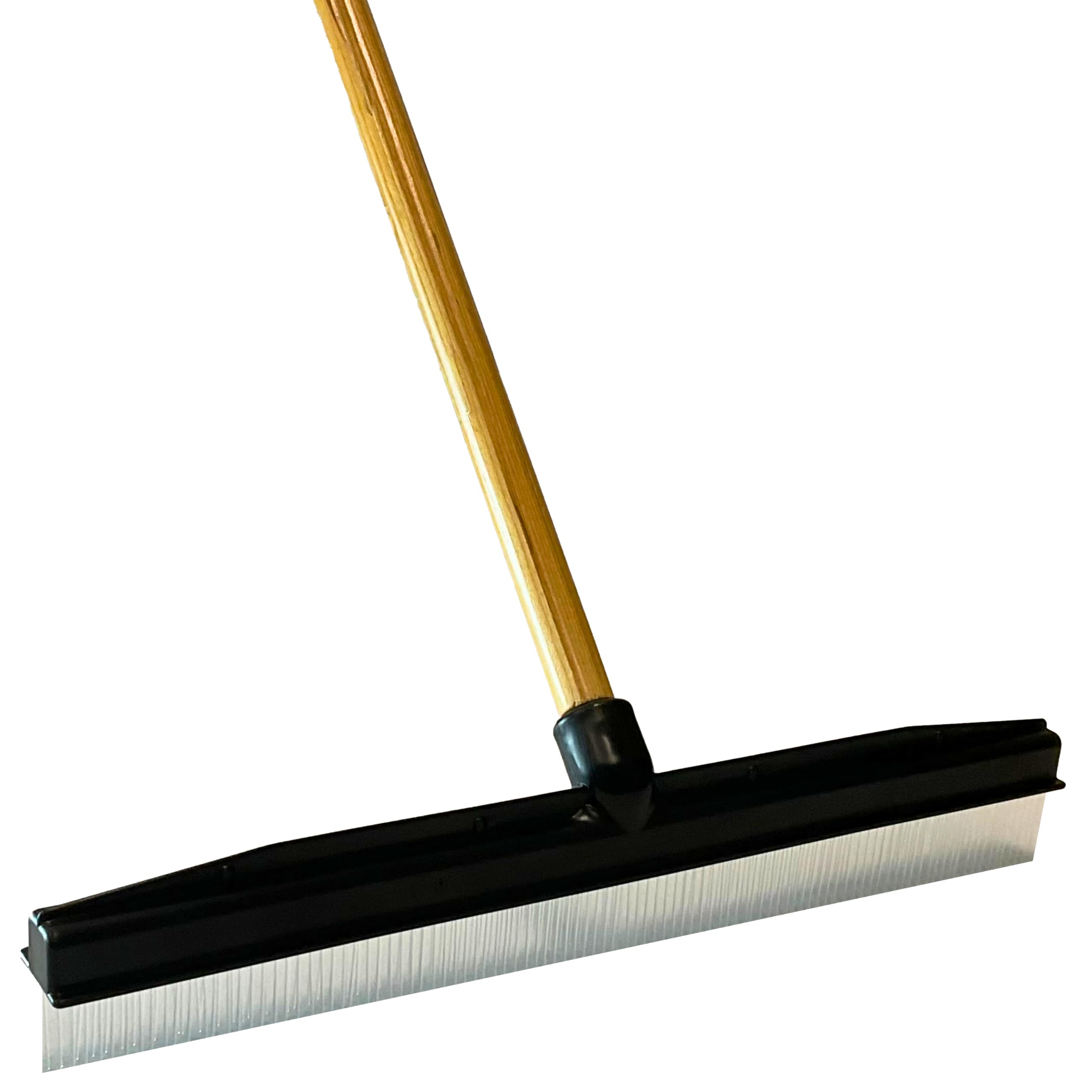 room groom carpet rake and groomer with wood 60" handle, sturdy design, carpet brush ideal for pet hair, refreshing high pile carpets, rugs, and artificial turf