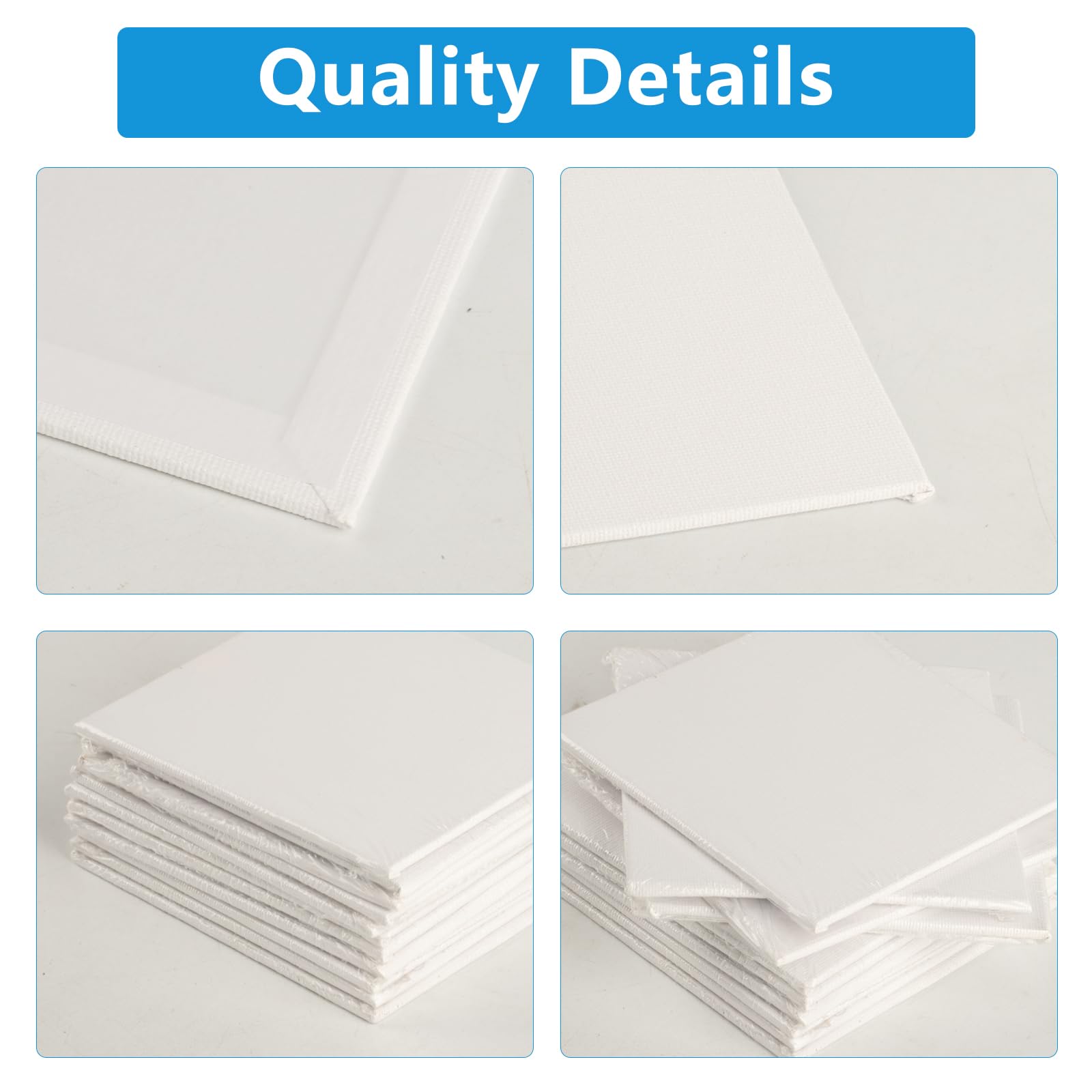 Set 20 mini tele vergini pittura 10x10 cm tela unita acquerello acrilico cavalletto
