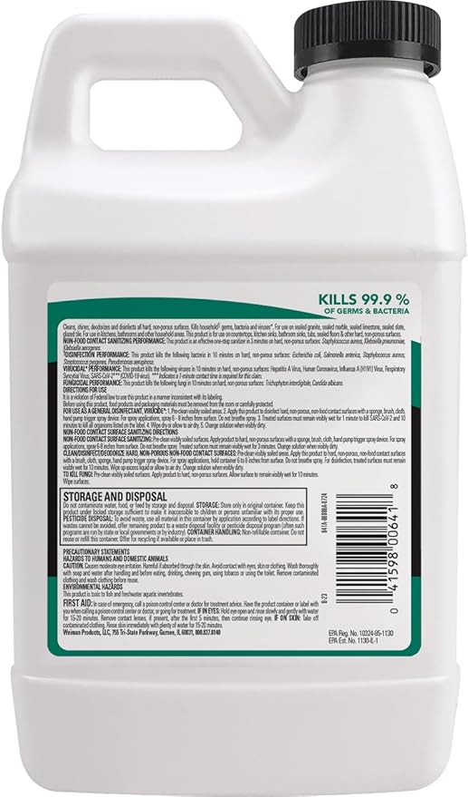 Limpiador Desinfectante Weiman para Granito y Piedra, 64 oz, Paquete de 2 miniatura 2