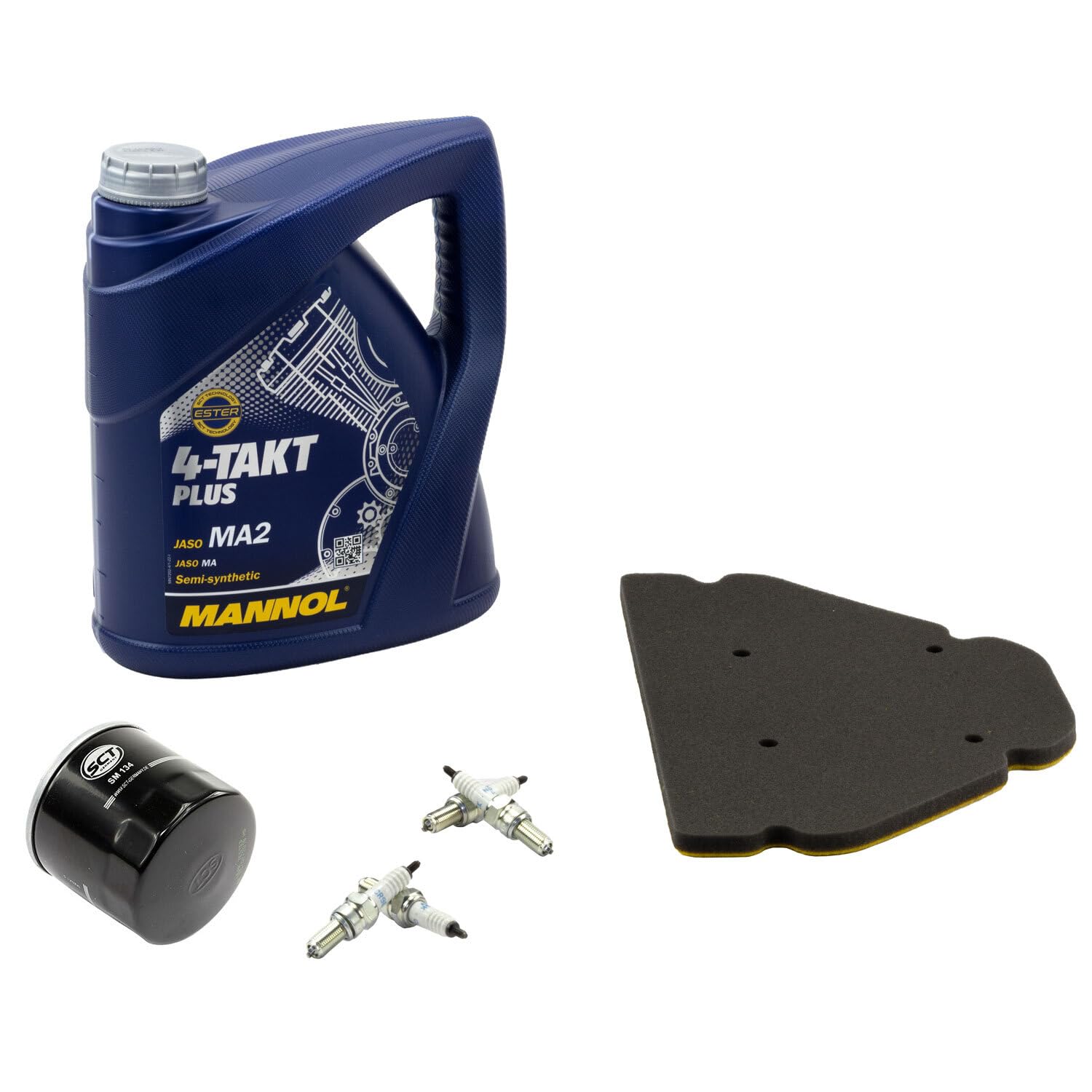 Wartungspaket Öl 4L + Luftfilter + Ölfilter + Zündkerzen für Kawasaki ZX-9R 900 Ninja Baujahr 1998-2003