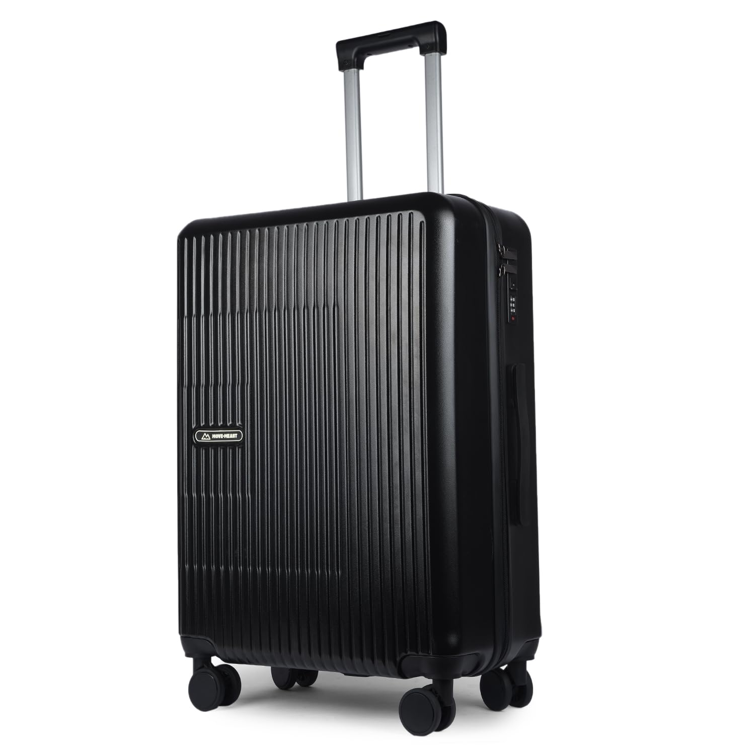 Travel PRO Medium Size Trolley Bag 66cm, Black | Polycarbonate Hard Shell Suitcase for Travelling | Number Lock Airline Check-in Bag | 8 Wheel 360° Spinner | Travel Luggage for Men & Women