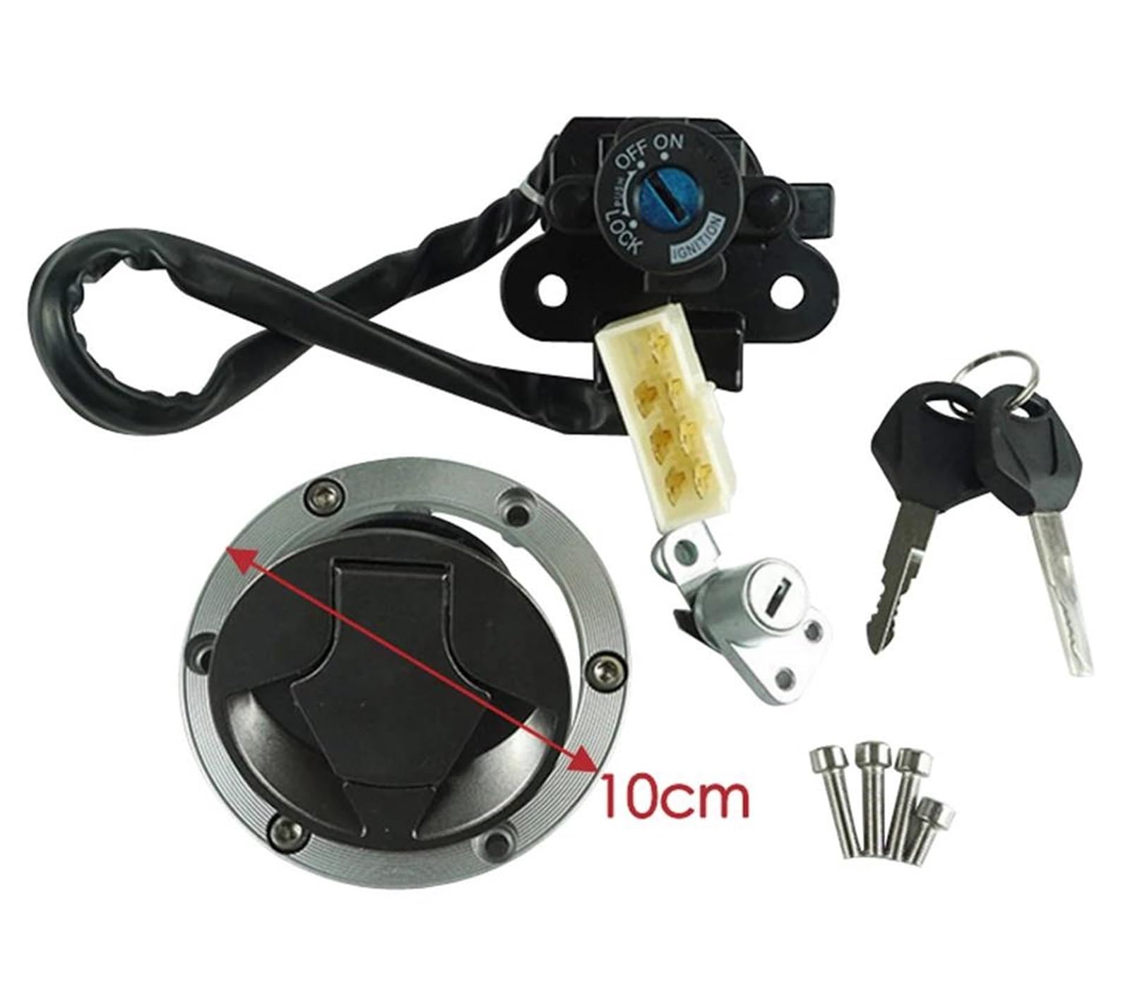 Per Kawasaki Per Ninja 250R EX250J Per 300 EX300A Kit Interruttore Di Accensione Per Moto Tappo Serbatoio Carburante Con 2 Chiavi