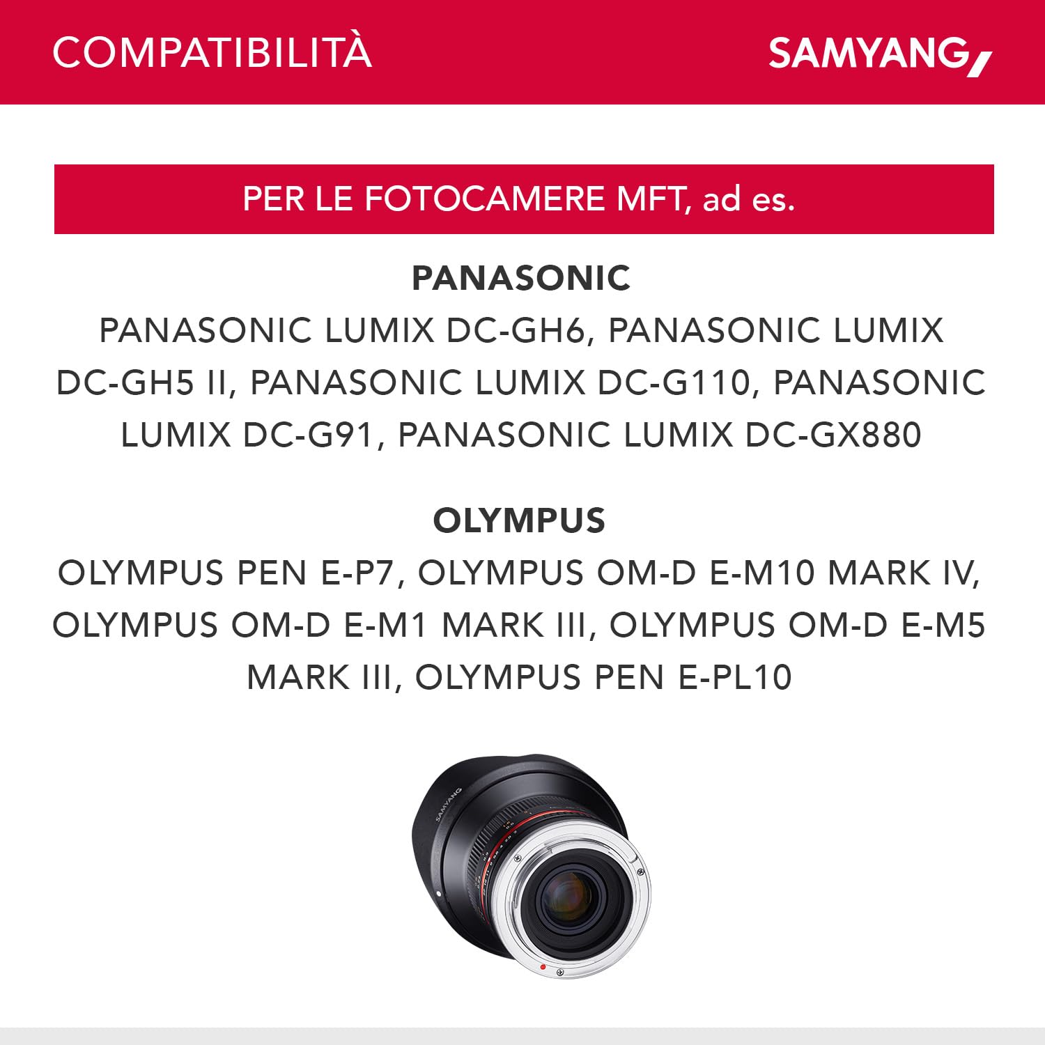Obiettivo Samyang 12mm F2 NCS CS Micro 4/3 nero
