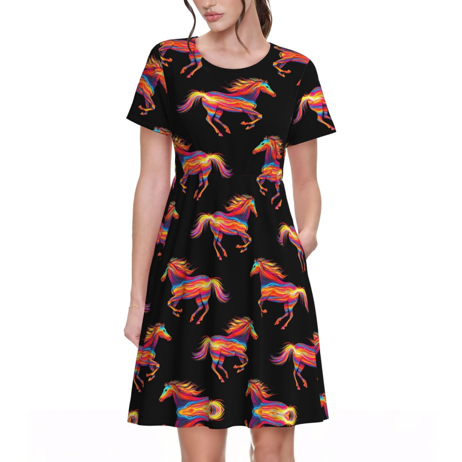 Women's Summer Wrap Short Sleeve Long Dress