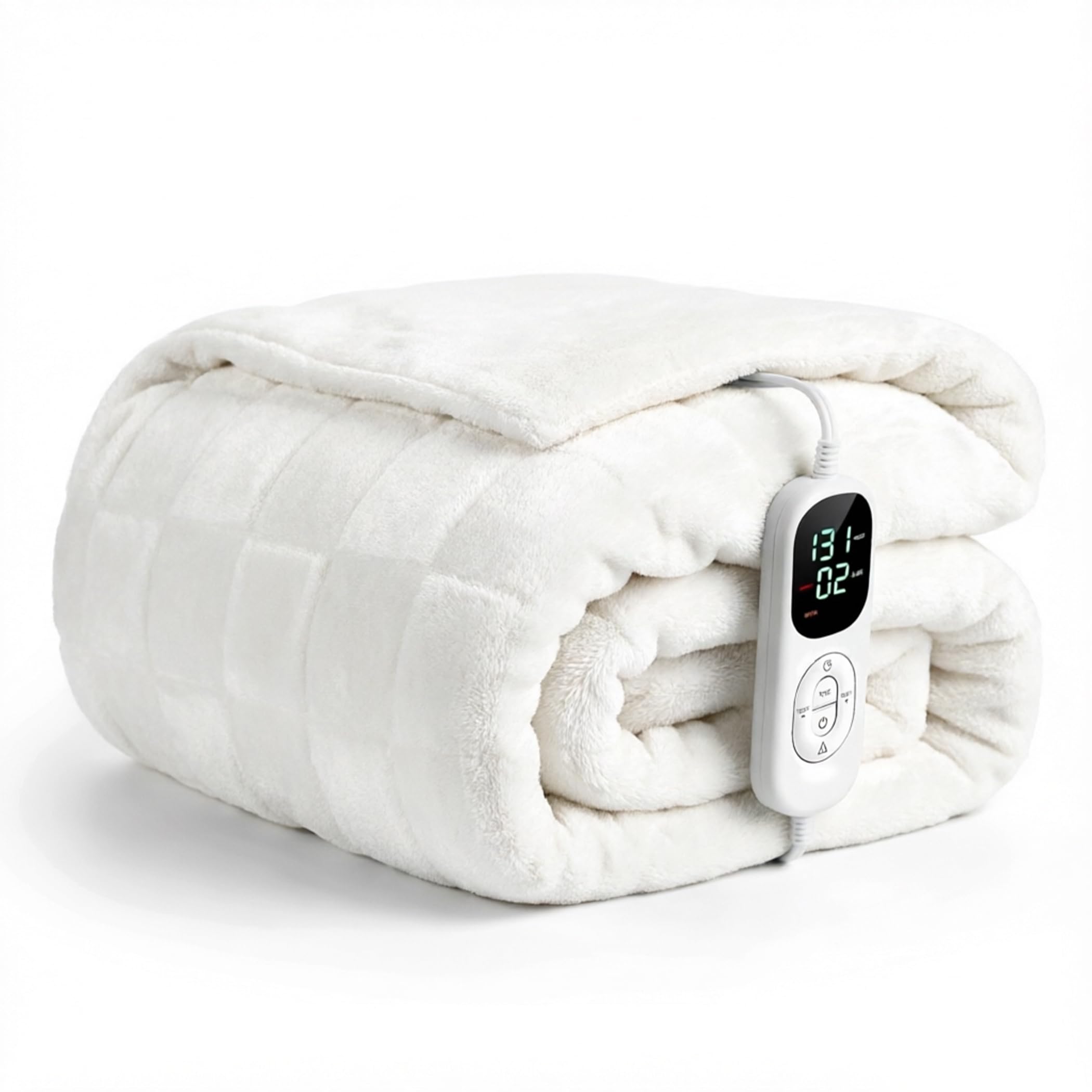 Heated Twin(62"x84") Blanket,Ultrasoft Electric Blanket Checkered Pattern