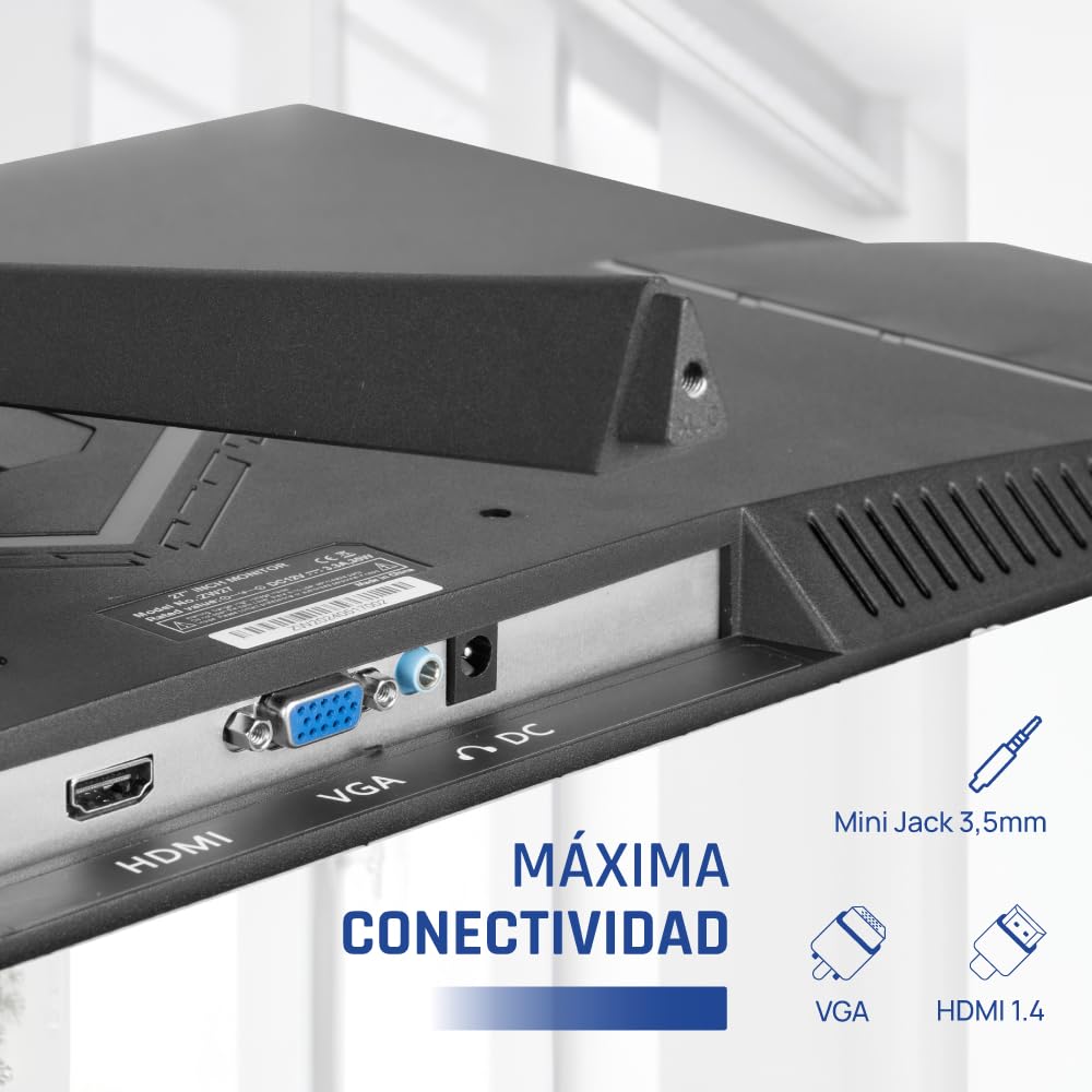 iggual Monitor Profesional 23,8” con Altavoces Integrados- Panel IPS(1920x1080)@120Hz (FHD)-Respuesta 1ms- Pantalla Frameless 99% sRGB-Conexiones: VGA y HDMI-Flicker Free-Compatible VESA -Negro
