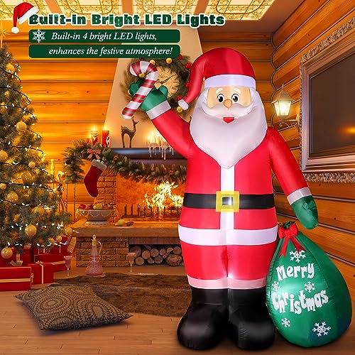 Sublimez vos fêtes avec la décoration Père Noël Gonflable LED de 8 pieds : un incontournable pour Noël – Image 4
