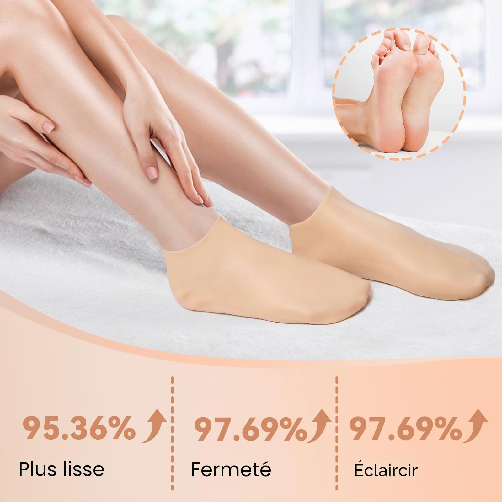 Chaussettes Hydratantes Pour Pieds Secs, Antidérapant Chaussette Silicone Pied Réutilisables Chaussette Hydratante Pied Chaussettes Silicone Crevassés Et La Peau Rugueuse Spa 36-44