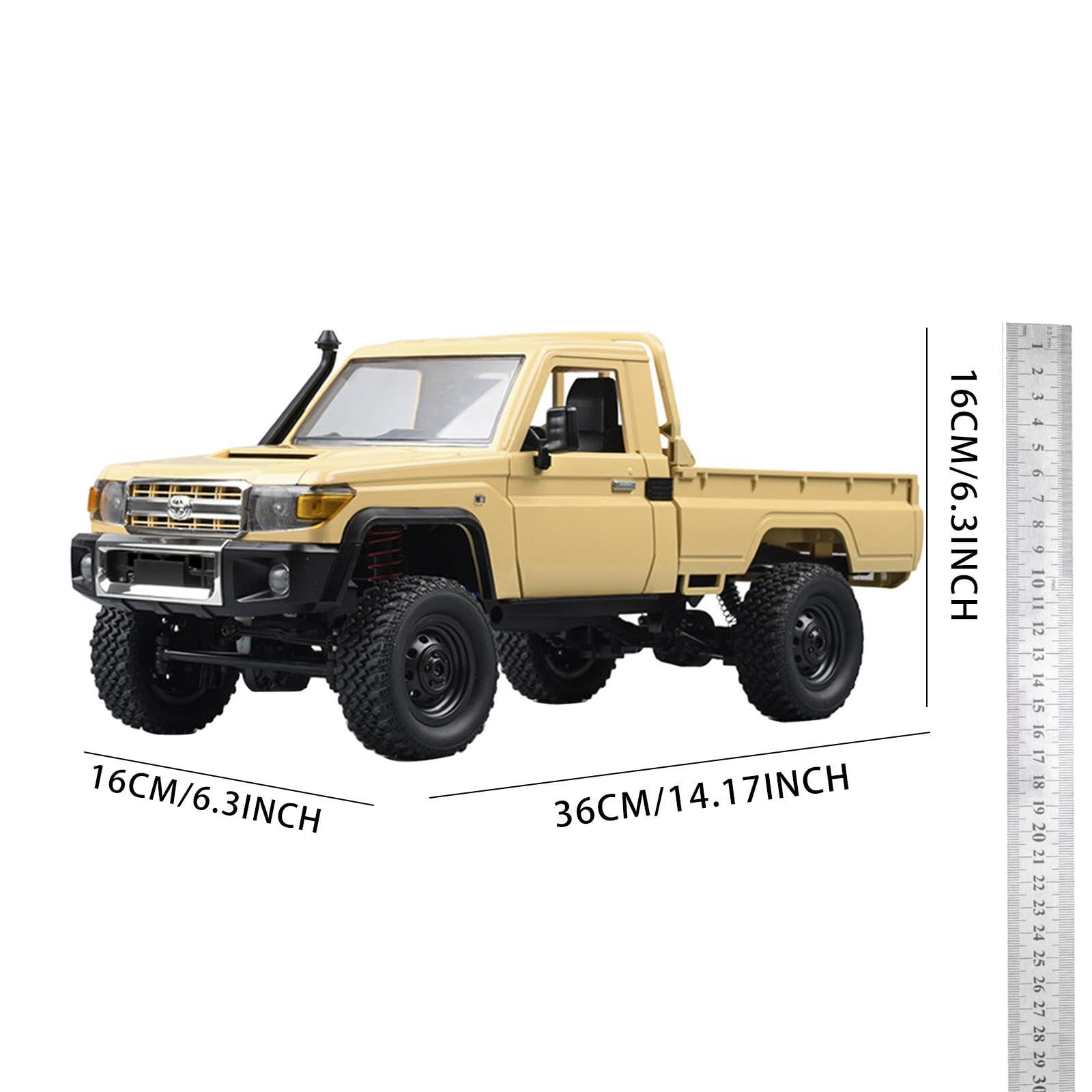 RC Crawler Car Veicolo Pickup Telecomandato 1 12 Fuoristrada Portellone Apribile Pneumatici Realistici Motore 280 Adatto per Bambini Hobby, 1 Batteria