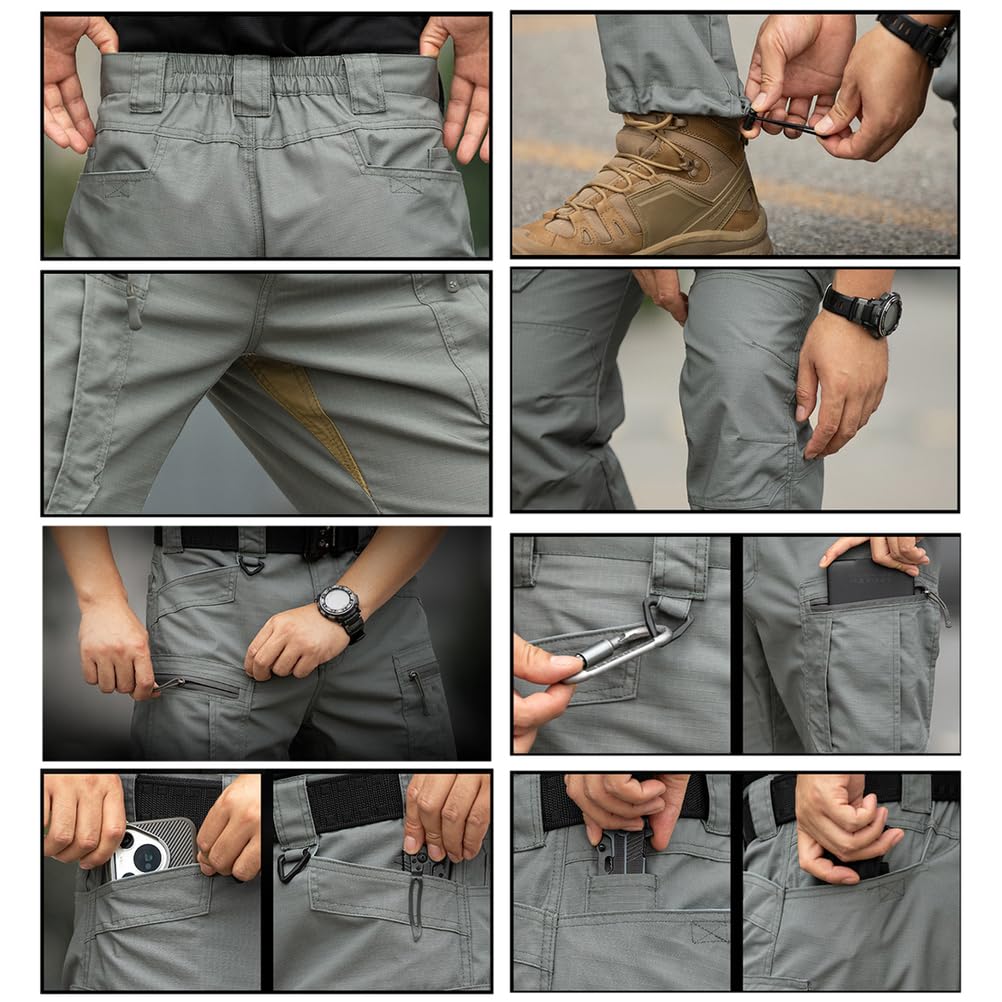 Pantalones Tácticos De Carga Impermeables con Múltiples Bolsillos para Exteriores para Senderismo Y Trabajo