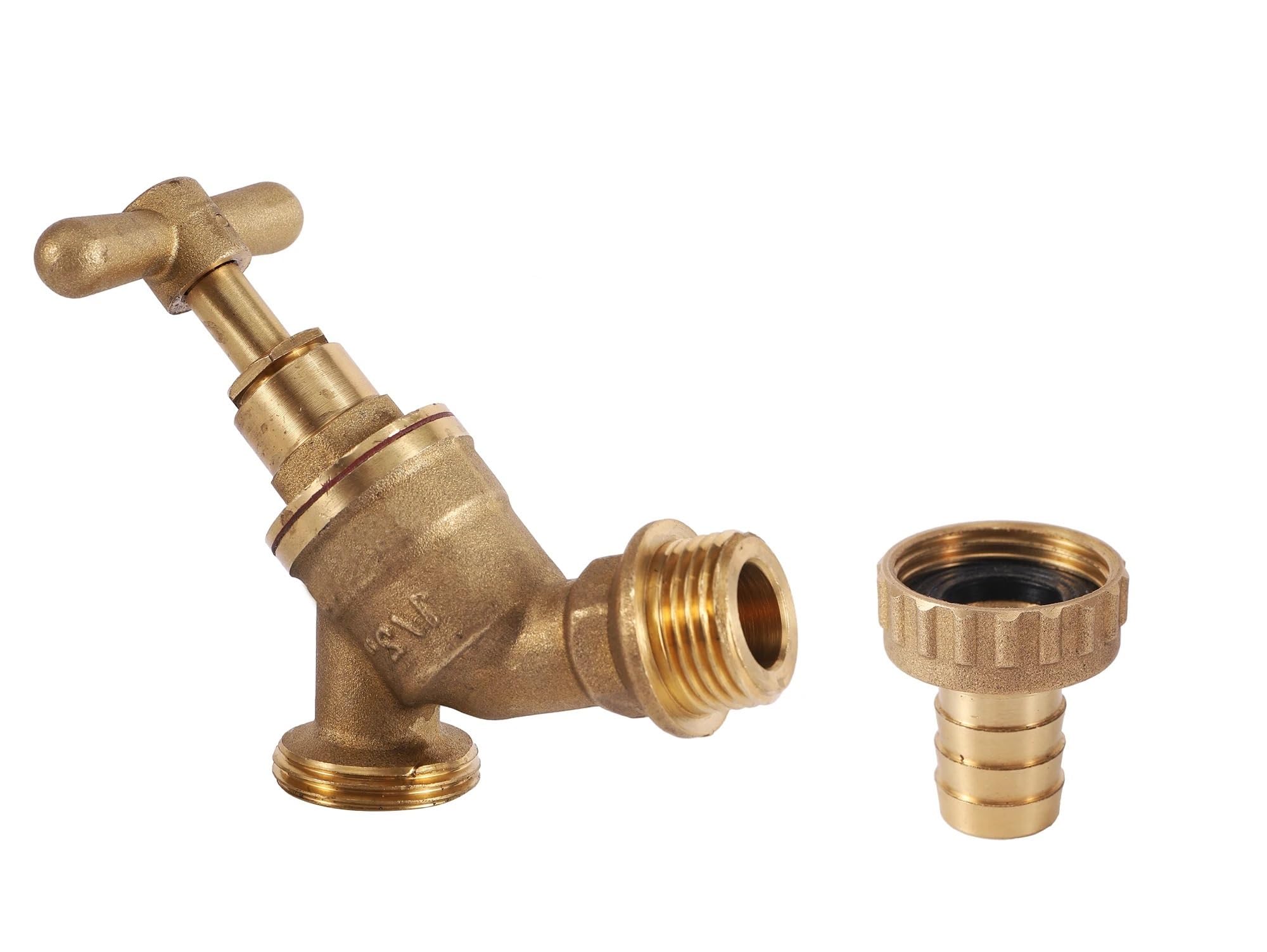 Mosiężny kran do zbiornika IBC S60X6, adapter G1/2", narzędzie zaworu z zaworem kulowym kranu węża ogrodowego(4293)