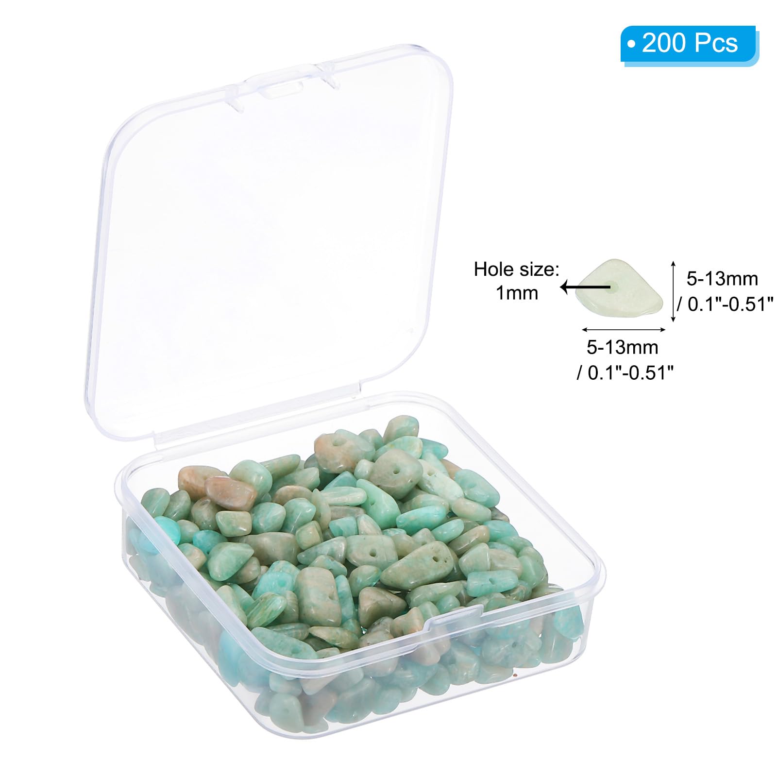 PATIKIL Chip Stone Natural Rock Beads Loose Gemstone Beads Drilled Strand for Jewelry Craft Making 1set/400pcs, White/Blue - Image 2