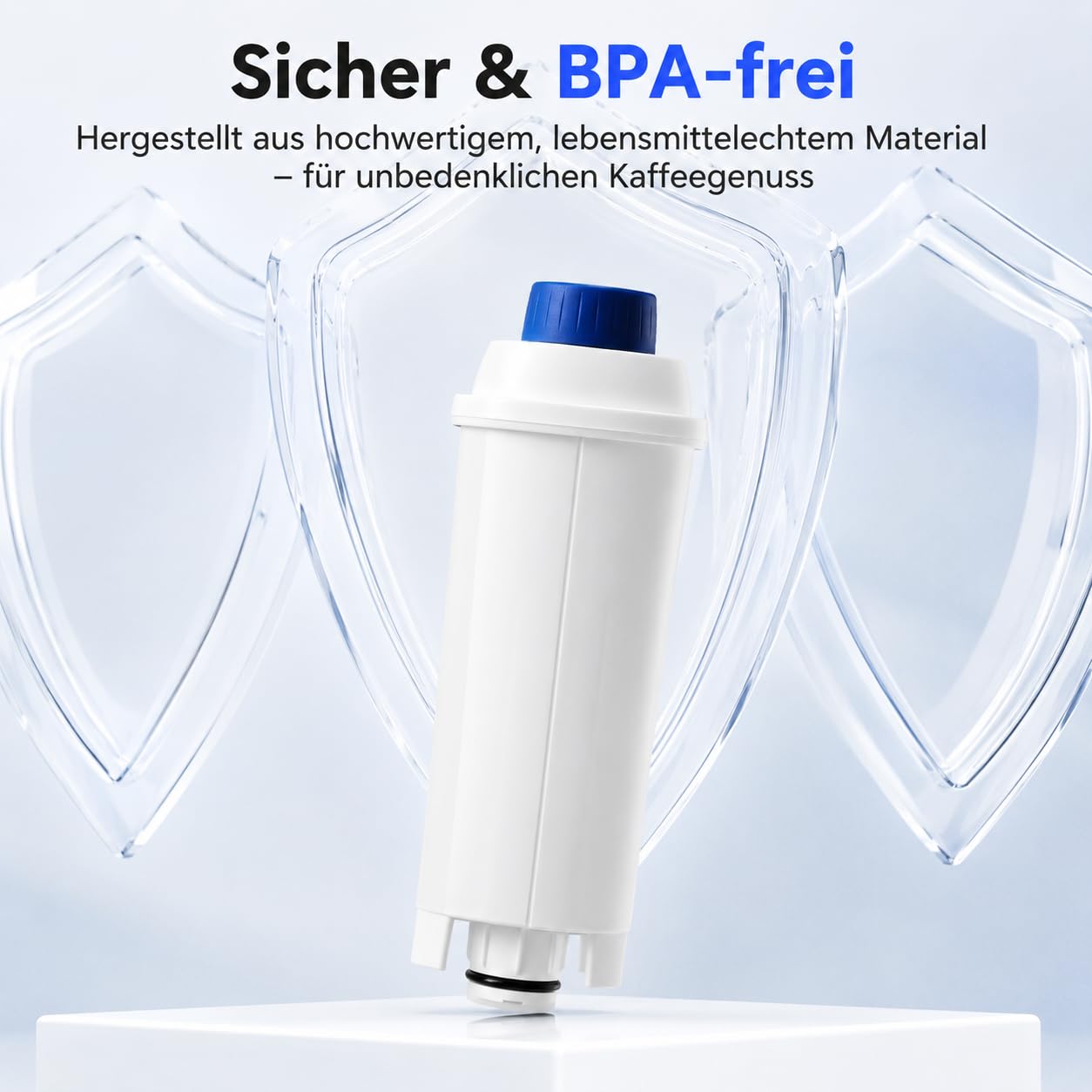 Filtro dell'acqua per Delonghi DLSC002, compatibile con ECAM, ETAM, Magnifica, Dinamica, Eletta - Filtro di ricambio al carbone attivo per macchine da caffè automatiche, senza cloro e insapore