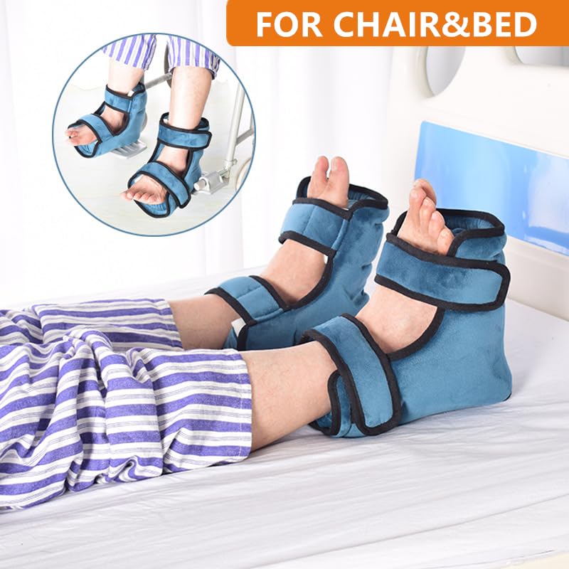 Image of WEEOATAR 2 Pcs Heel Protectors Cushion,Pain Relief Foot Pillow with Magic Sticks Relieves Pressure from Sores and Ulcers,Cushion Ankle Pillow Fits for Bed and Wheelchairs(Blue1)