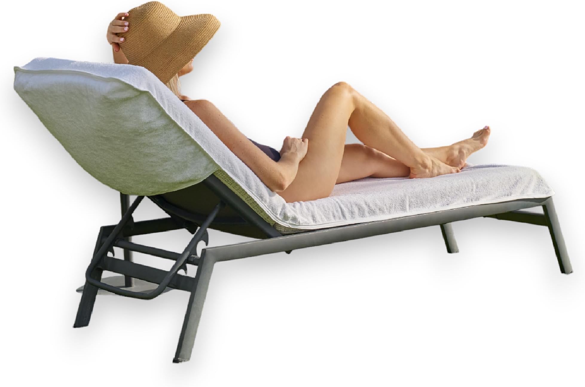 Boca Terry Lounge Chair Towel Cover, 100% Cotton Chaise Lounge Towels for Pool or Beach Chair - Fitted Top