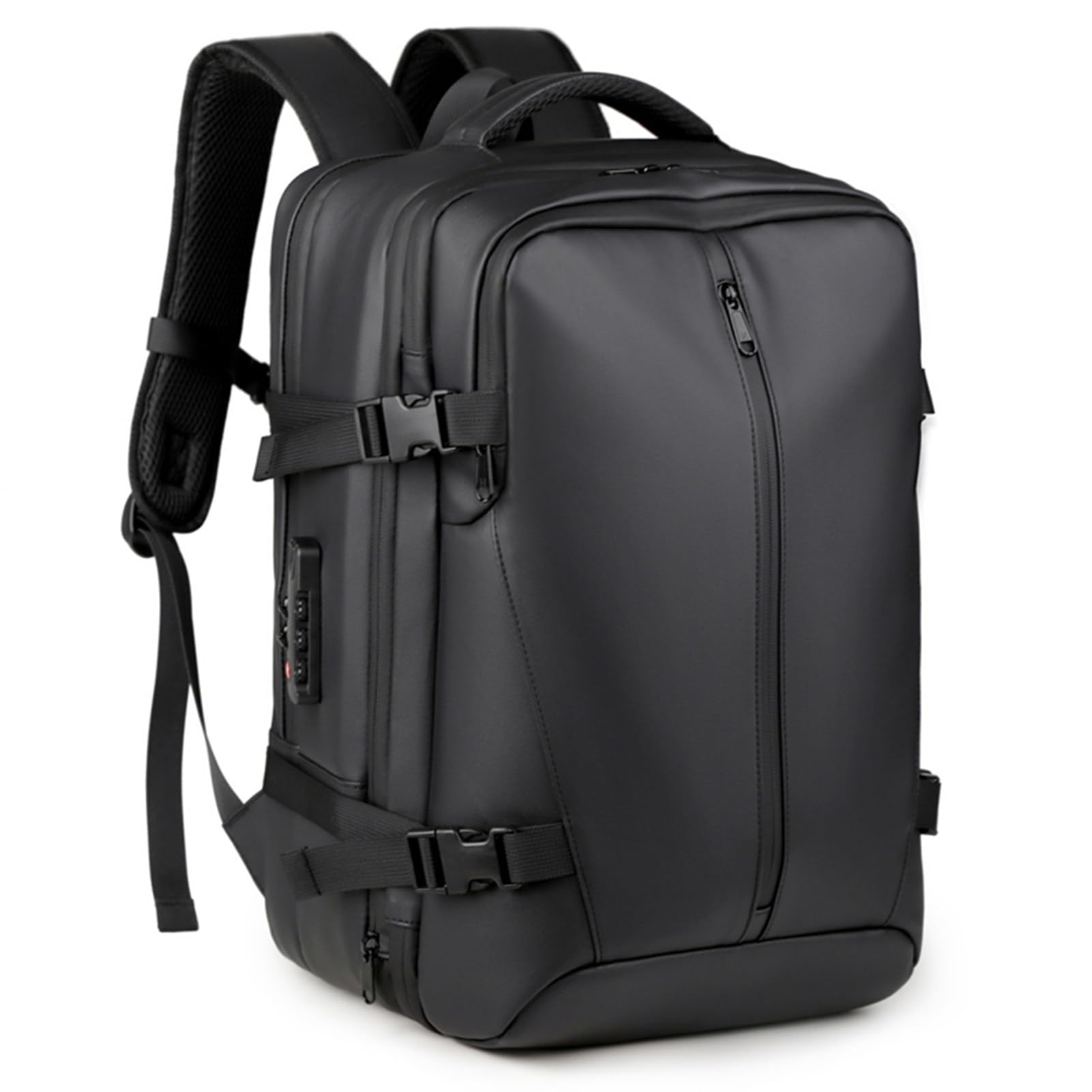 Bewinner Vakuum-Rucksack, Reise-Kompressionsrucksack, Erweiterbar auf 36–55 L, mit Integrierter Elektrischer Pumpe, Diebstahlschutz, Trocken- und Nasstrennung, Passend für 17,3-Zoll-Laptops, für