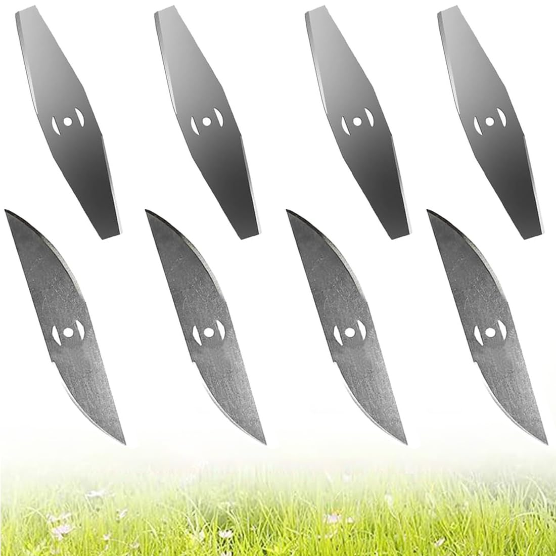 Cuchillas Para Desbrozadora Electrica, 8 Cuchillas De Metal Para Desbrozadora De Césped, Hoja De Repuesto De Metal, Accesorios Para Desbrozadora