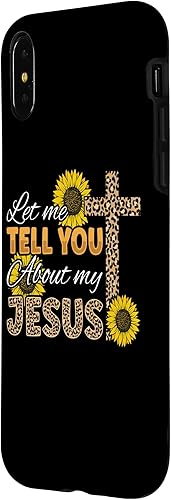 Miniatura 8 de Funda cristiana para iPhone 11 Pro Max Let Me Tell You About My Jesus Leopard Sunflower