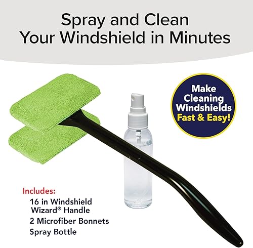 Miniatura 3 de Windshield Wizard Herramienta, AS-SEEN-ON-TV, parabrisas sin alcanzar, dispositivo de limpieza de ventanas de microfibra con capó adicional y