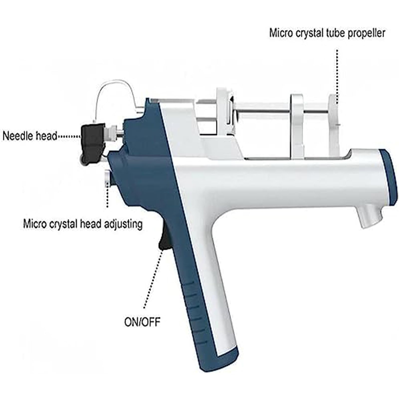 Pistolet do mezoterapii Urządzenie Hydrafacial - Profesjonalny 9-igłowy wtryskiwacz do odmładzania skóry, głębokiego nawilżenia, wzmocnienia kolagenu w domu, wyniki salonu piękności